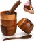 Set of 4 Acacia Wooden Bowl, 4 Oz Small Dipping Sauce Bowl with Spoon, 3 Inch Charcuterie Dish, Soup Water Cup for Condiments, Jam, Nuts, Appetizer, Snack, Yogurt